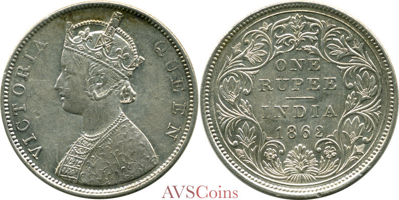 India British Rupee 1862