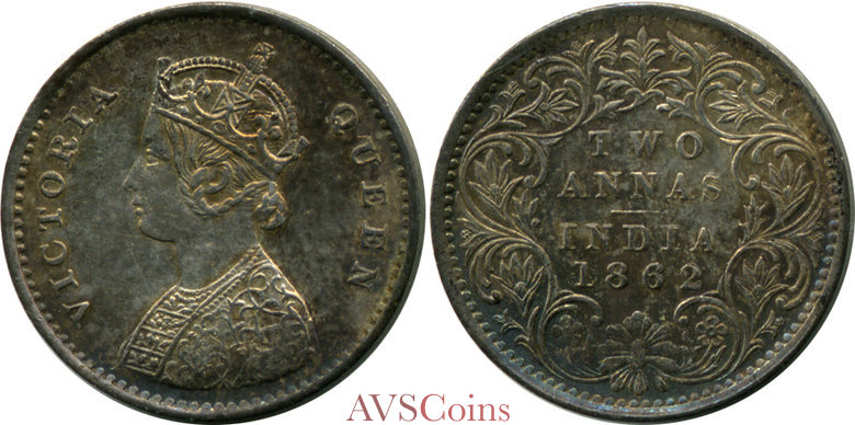 India British 2 Annas 1862