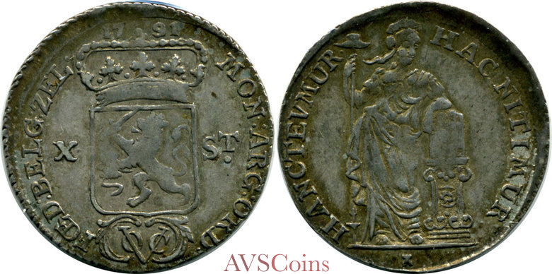 Netherlands East Indies 10 Stuivers (1/2 Gulden) 1791
