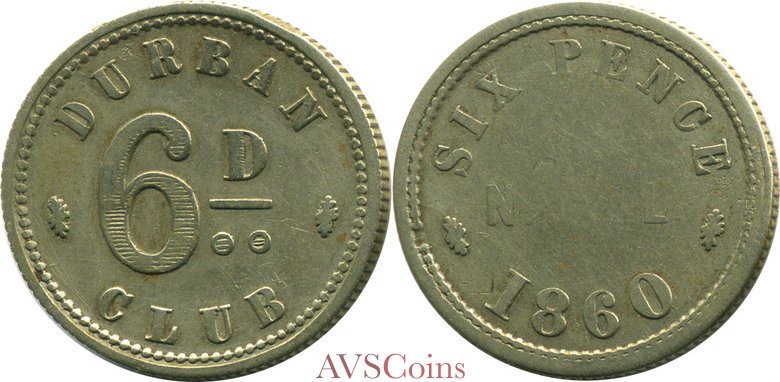 Natal 6 Pence 1860