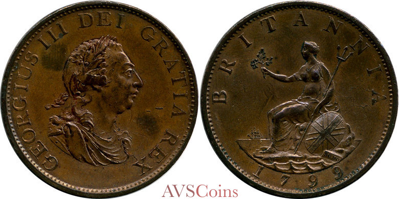 Great Britain 1/2 Penny 1799
