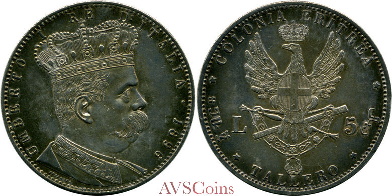 Eritrea 5 Lire/Talero 1896